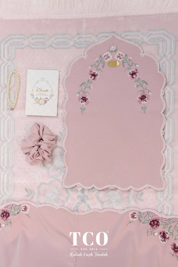 Telekung Mekar Luxe in Dusty Rose