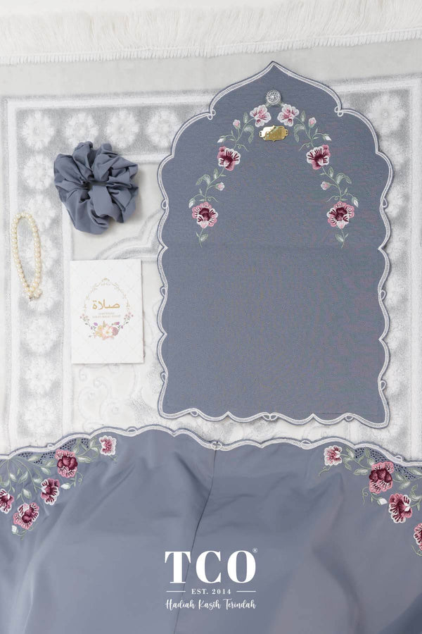 Telekung Mekar Luxe in Icy Gray