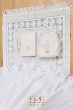 Telekung Nuur Fleur in Snow White Pure