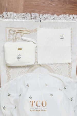 Telekung Nuur Petal in Off White Vanilla