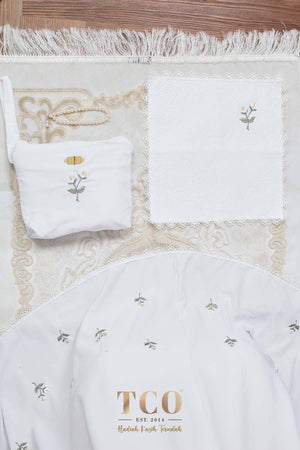 Telekung Nuur Petal in Snow White Vanilla
