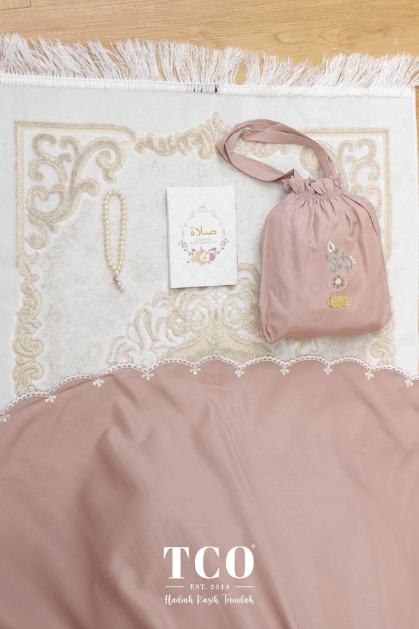 Telekung Pearl Ratna in Creamy Mocha