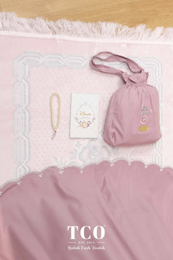 Telekung Pearl Ratna in Plum Mauve
