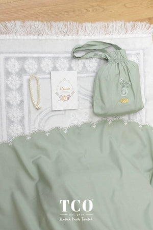 Telekung Pearl Ratna in Serene Green