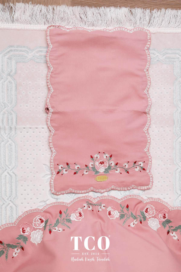 Telekung Pearl Rosabella in Pastel Rose