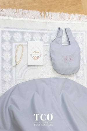 Telekung Salma in Ash Gray