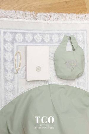 Telekung Salma in Dusty Green