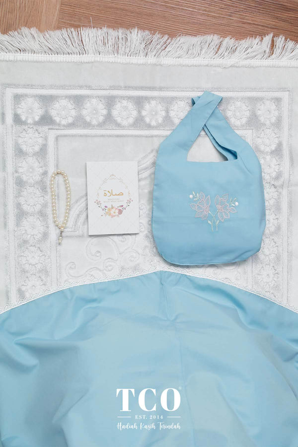 Telekung Salma in Light Aqua
