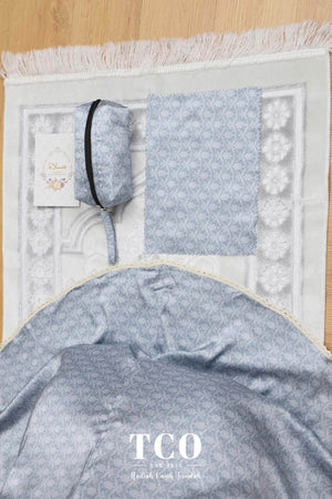 Telekung Travel Ezi Damask in Blue