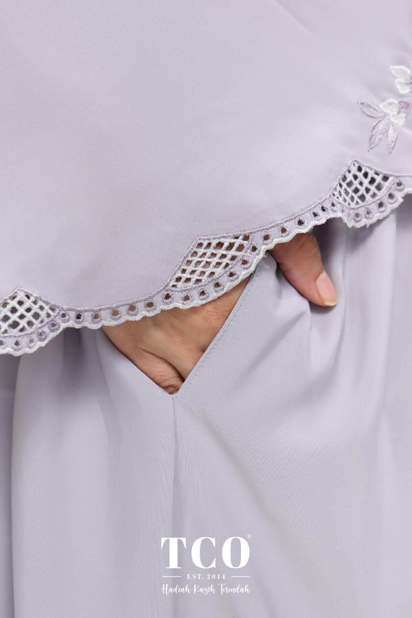 Telekung Windy Luxe in Gray Lilac
