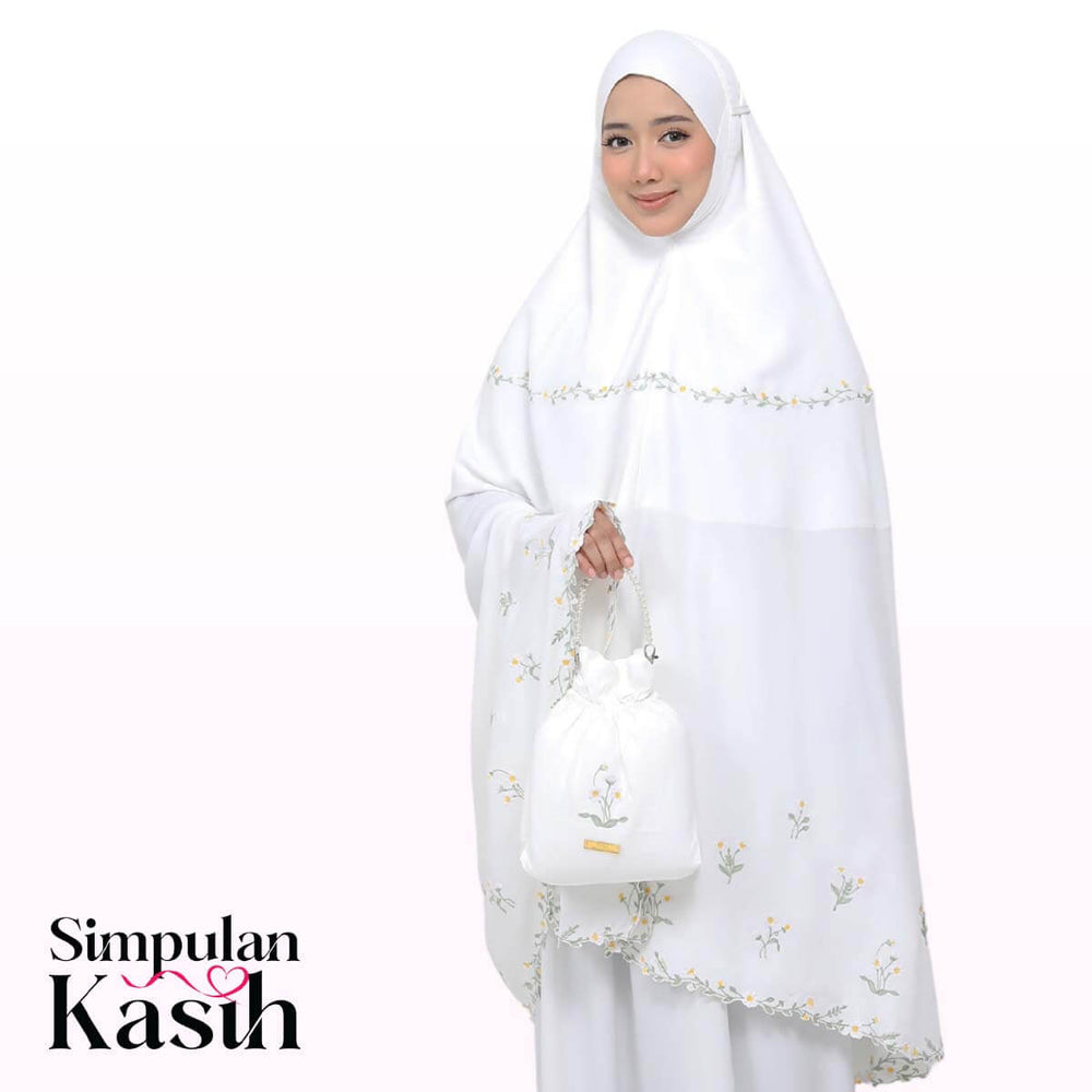 Telekung Daisy Luxe in Off White