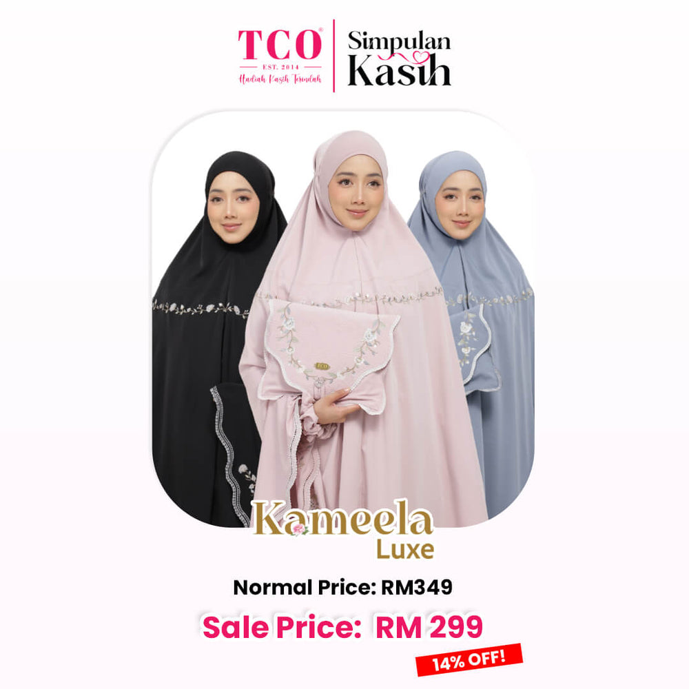 Telekung Kameela Luxe in Jet Black