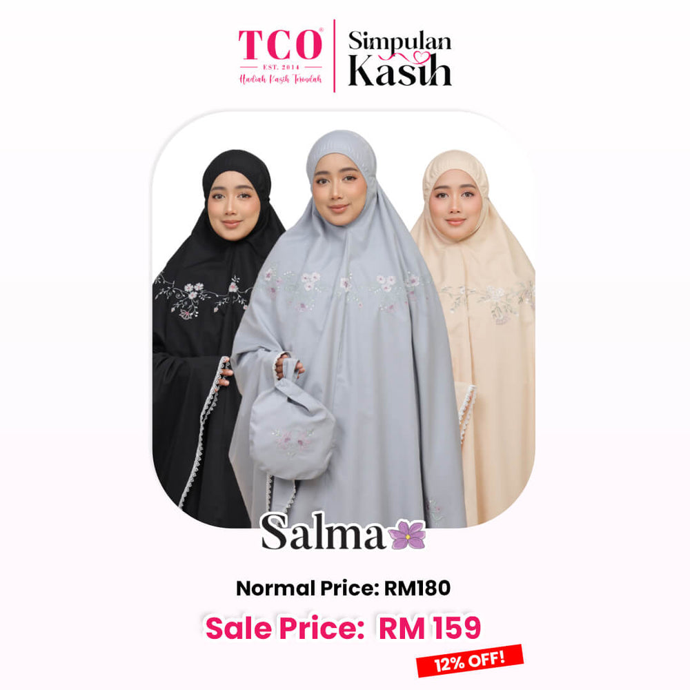 Telekung Salma in White