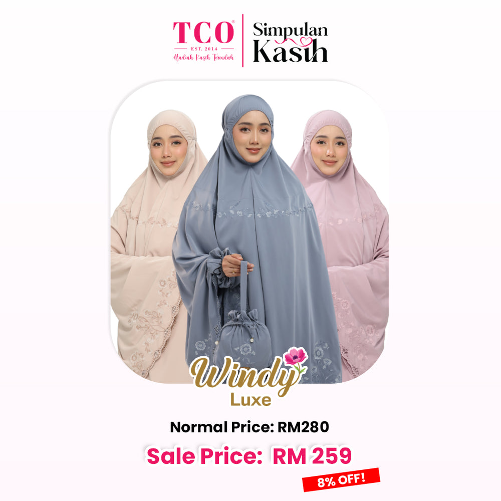 Telekung Windy Luxe in Icy Gray